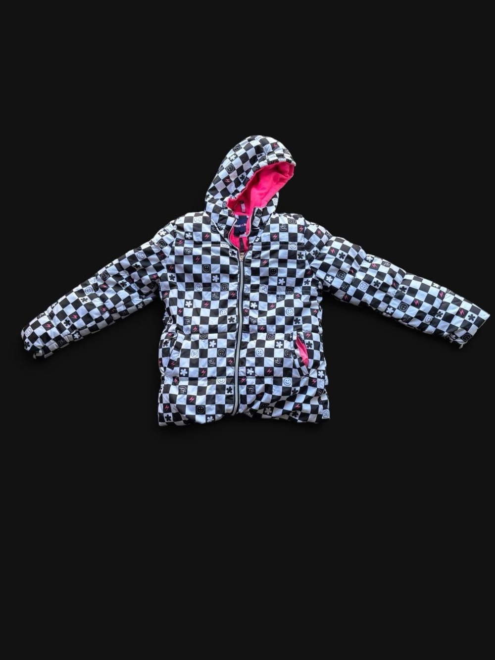 ✨ Limited Too black
and white checkered kids puffer jacket ✨